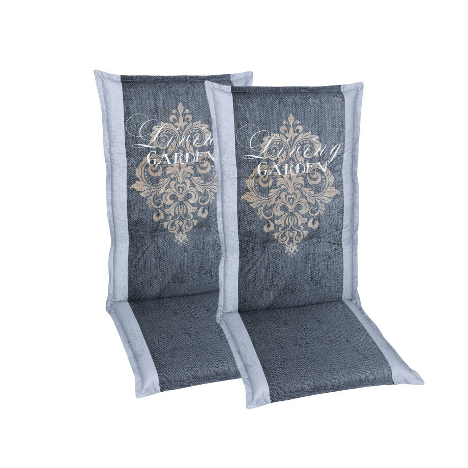 GO-DE Textil Tuinkussen (Stoelkussens voor stoelen met een lange rugleuning, Grijs) GO-DE Textil Tuinkussen (Stoelkussens voor stoelen met een lange rugleuning, Grijs) afbeelding 1