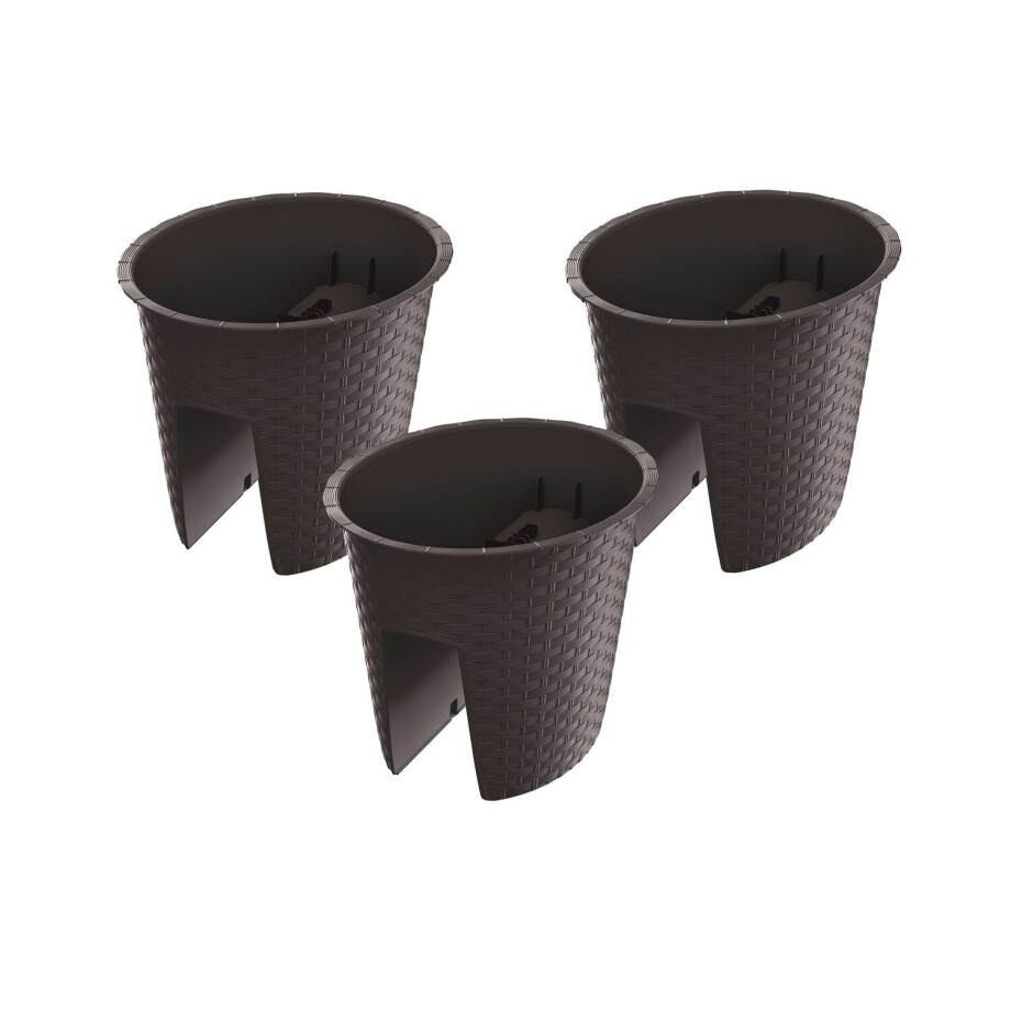 Prosperplast 3 railing bloempotten (Ovaal, Bruin, 29,8 x 24,2 x 22,5 cm) Prosperplast 3 railing bloempotten (Ovaal, Bruin, 29,8 x 24,2 x 22,5 cm) afbeelding 1