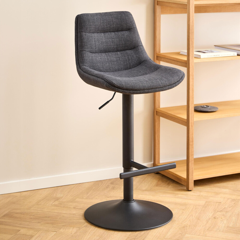 Bendt Draaibare Barkruk 'Labarron' kleur Donkergrijs (zithoogte 65-86cm) afbeelding 1