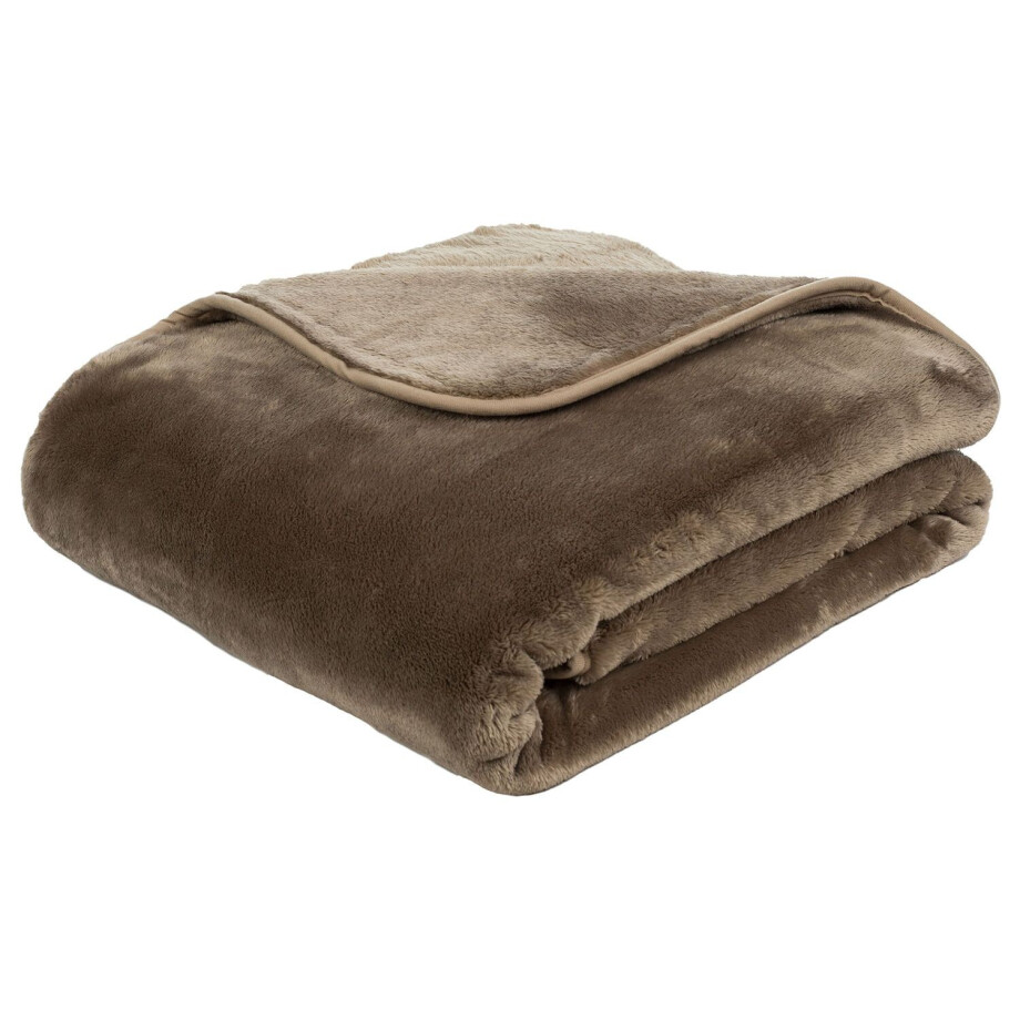 Gözze Premium Cashmere-Feeling deken (Taupe, 130 x 170 cm) afbeelding 1