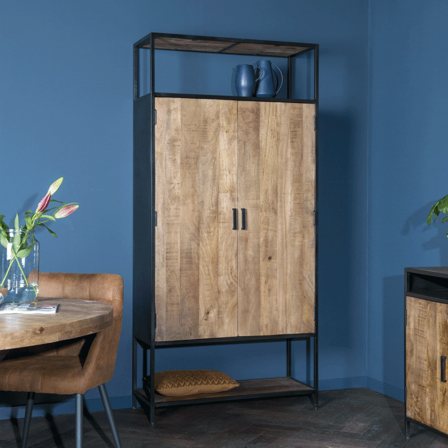 LivingFurn Opbergkast 'Sturdy' kleur Naturel, 210 x 100cm LivingFurn Opbergkast 'Sturdy' kleur Naturel, 210 x 100cm afbeelding