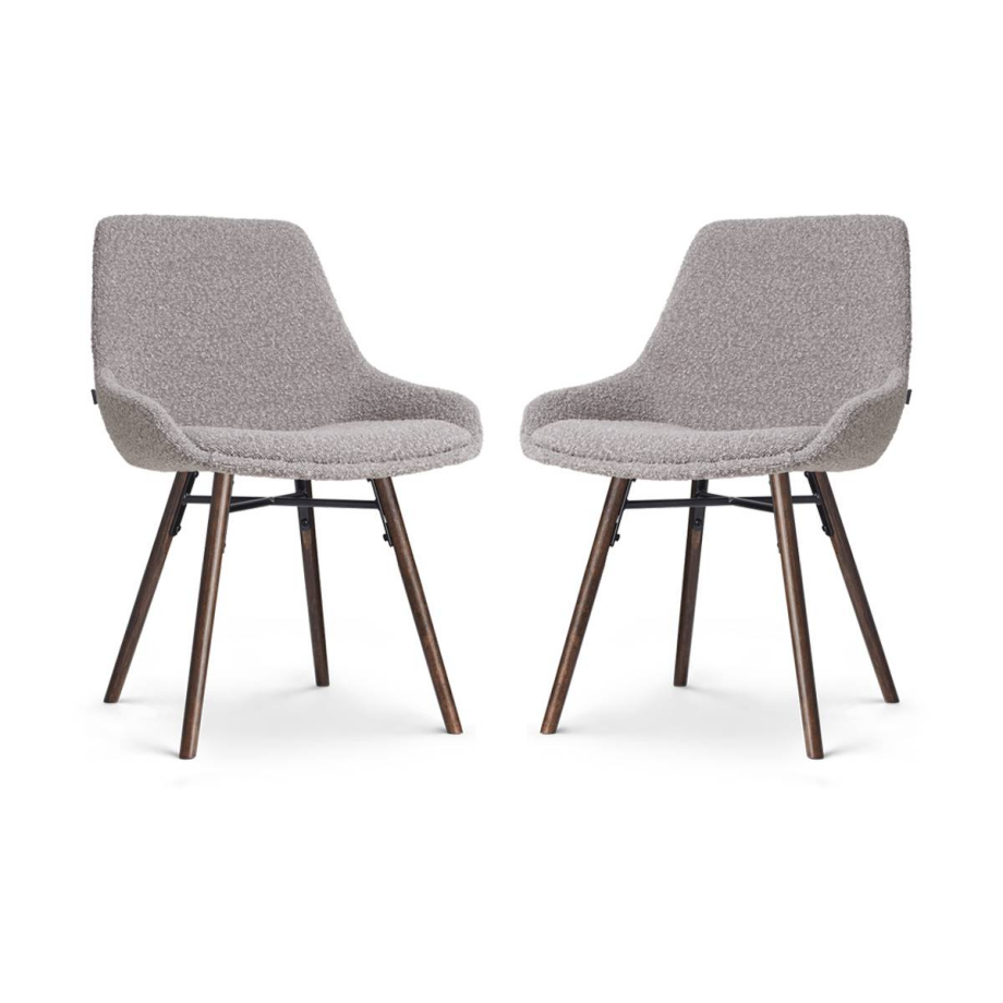 Set van 2 eetkamerstoelen Nena-Isa bouclé | Nolon Set van 2 eetkamerstoelen Nena-Isa bouclé | Nolon afbeelding 1