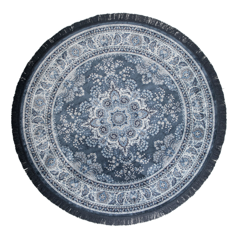 Dutchbone Rond Vloerkleed 'Bodega' 175cm, kleur Blue afbeelding 1