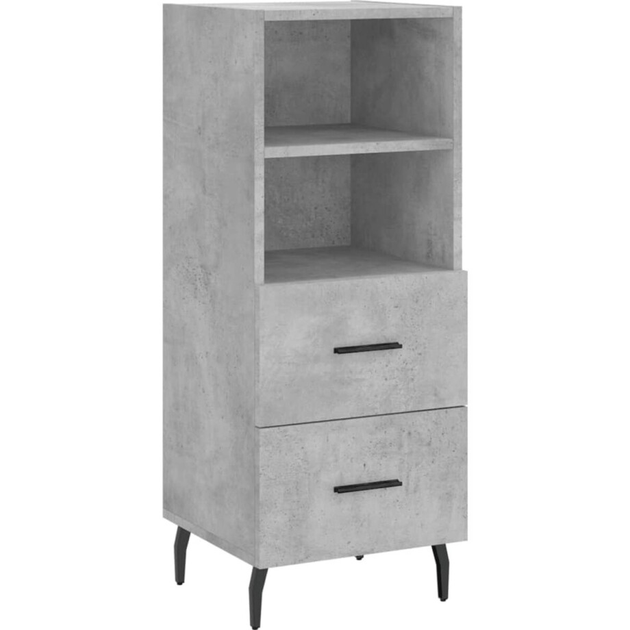 vidaXL - Dressoir - 34,5x34x90 - cm - bewerkt - hout - betongrijs afbeelding 1
