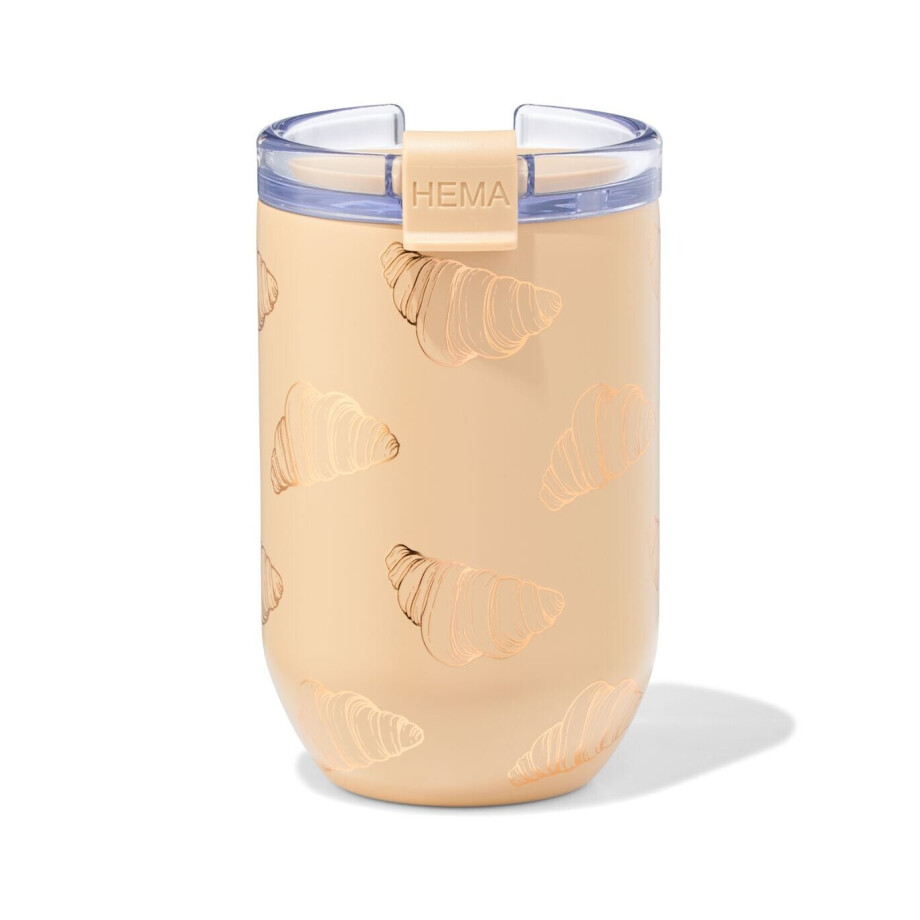 HEMA HEMA Koffiebeker To Go 350ml Rvs Croissant (beige) HEMA HEMA Koffiebeker To Go 350ml Rvs Croissant (beige) afbeelding 1