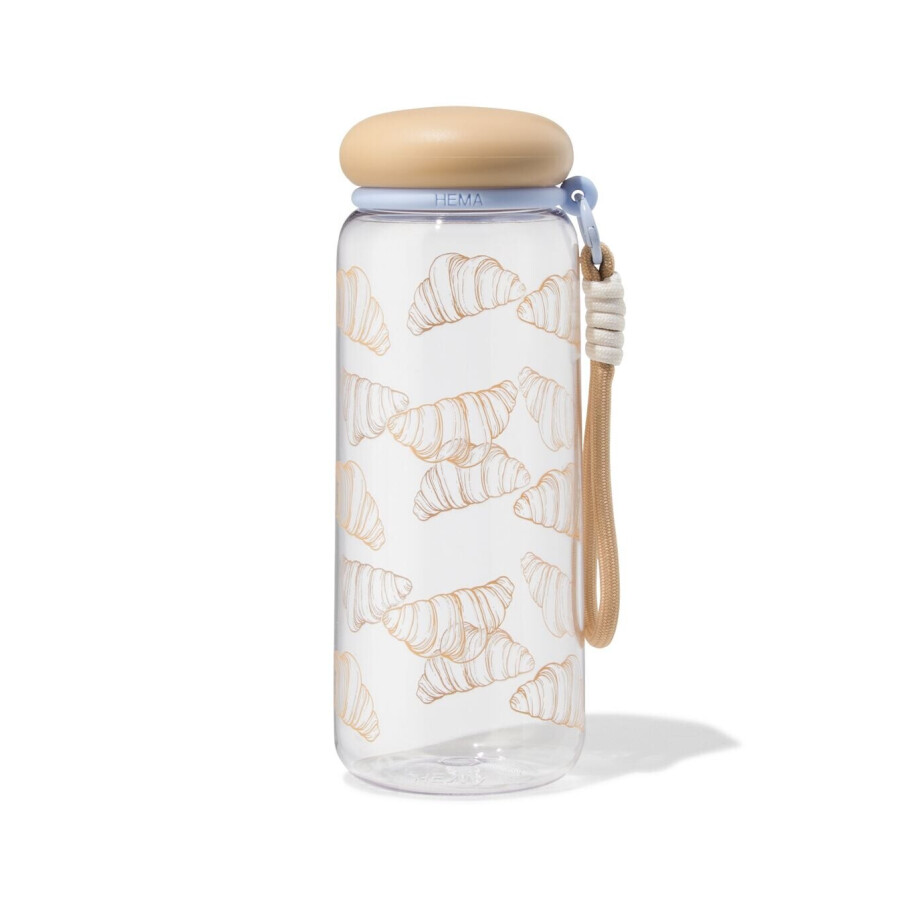 HEMA HEMA Drinkfles 700ml Kunststof Croissant (transparant) afbeelding 1