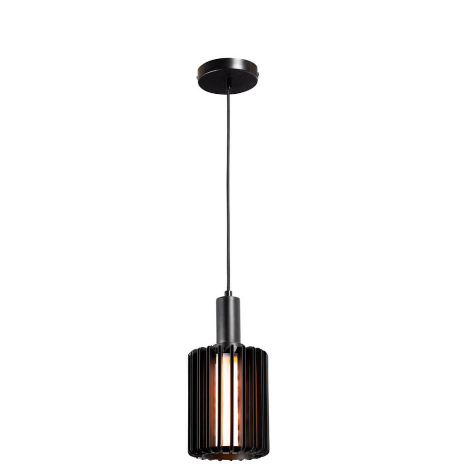Leen Bakker - Hanglamp Janet - Ø15 X 150 Cm - Aluminium - Zwart afbeelding 1