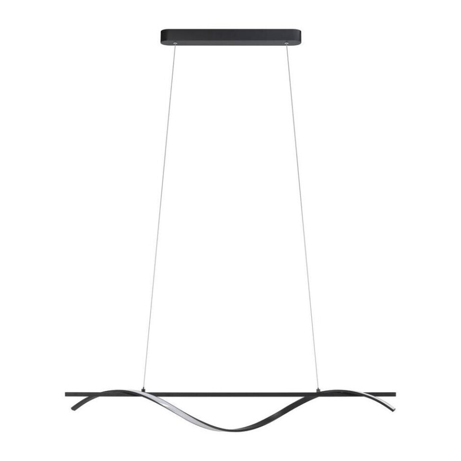 Leen Bakker - Hanglamp Joa LED - Mat - 120x100x12 Cm - Metaal - Zwart Leen Bakker - Hanglamp Joa LED - Mat - 120x100x12 Cm - Metaal - Zwart afbeelding 1