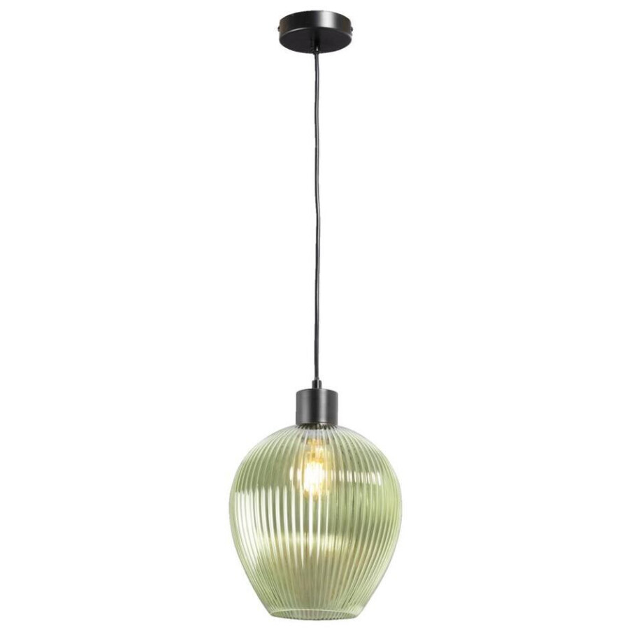 Leen Bakker - Hanglamp Jolien - Ø22x120 Cm - Metaal/Glas - Groen afbeelding 1