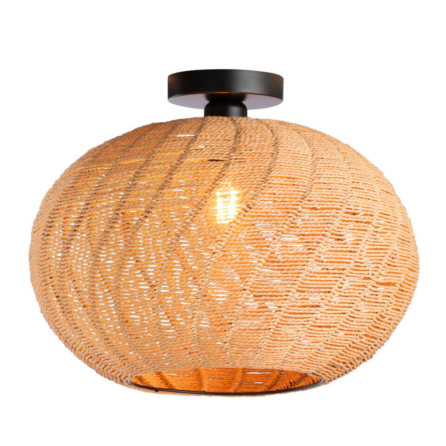 Leen Bakker - Plafondlamp Joya - Naturel - Ø40x31 Cm - Papier - Beige afbeelding 1
