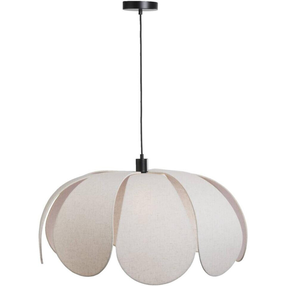 Leen Bakker - Hanglamp Belle - Off-white - 120xØ68 Cm - Metaal/Stof - Wit afbeelding 1