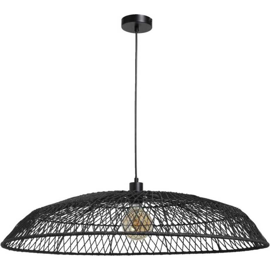 Leen Bakker - Hanglamp Estee - 120xØ80 Cm - Metaal/Papier - Zwart Leen Bakker - Hanglamp Estee - 120xØ80 Cm - Metaal/Papier - Zwart afbeelding 1