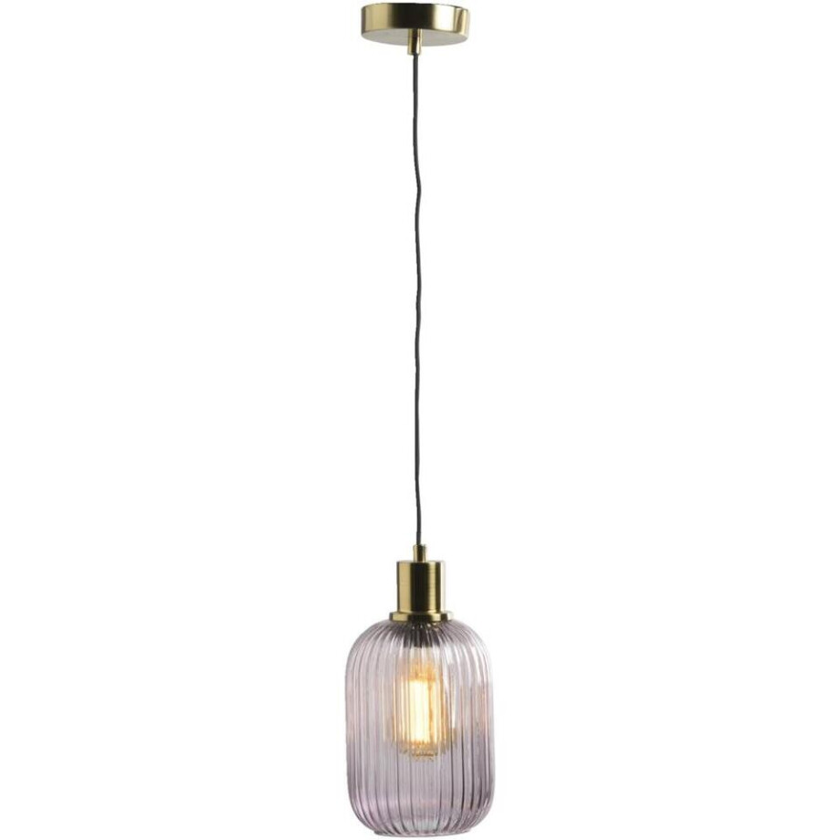 Leen Bakker - Hanglamp Femme - 120x25xØ14 Cm - Glas - Roze afbeelding 1