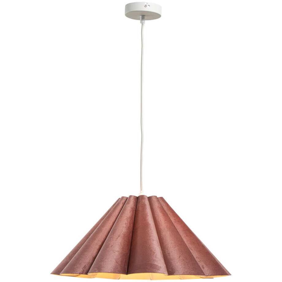 Leen Bakker - Hanglamp Ays E27 - 120xØ45 Cm - Stof/Metaal/Kunststof - Roze Leen Bakker - Hanglamp Ays E27 - 120xØ45 Cm - Stof/Metaal/Kunststof - Roze afbeelding 1