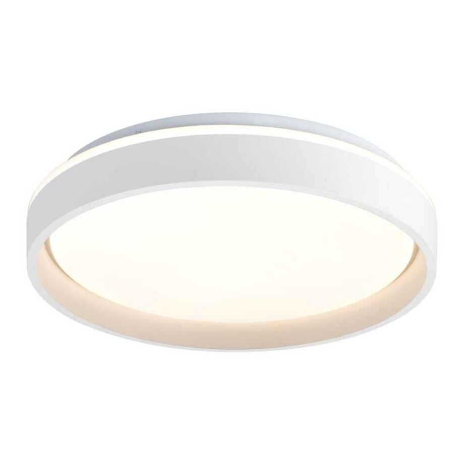 Leen Bakker - Plafonniere Claus LED - - 7,5xØ39 Cm - Metaal/Kunststof - Wit - H7.5 Cm Leen Bakker - Plafonniere Claus LED - - 7,5xØ39 Cm - Metaal/Kunststof - Wit - H7.5 Cm afbeelding 1