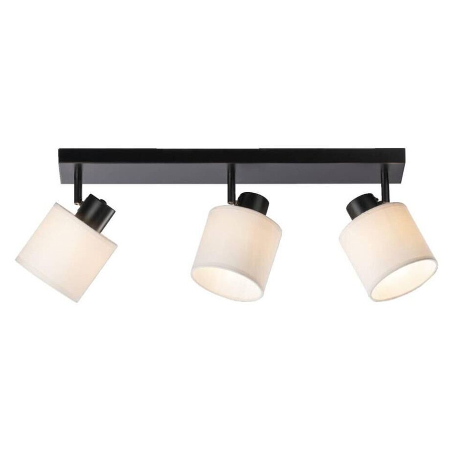 Leen Bakker - Spot 3-lichts Amani - Zwart/off-white - E27 - Metaal - Beige#Zwart - 65x14x18.5 Cm afbeelding 1