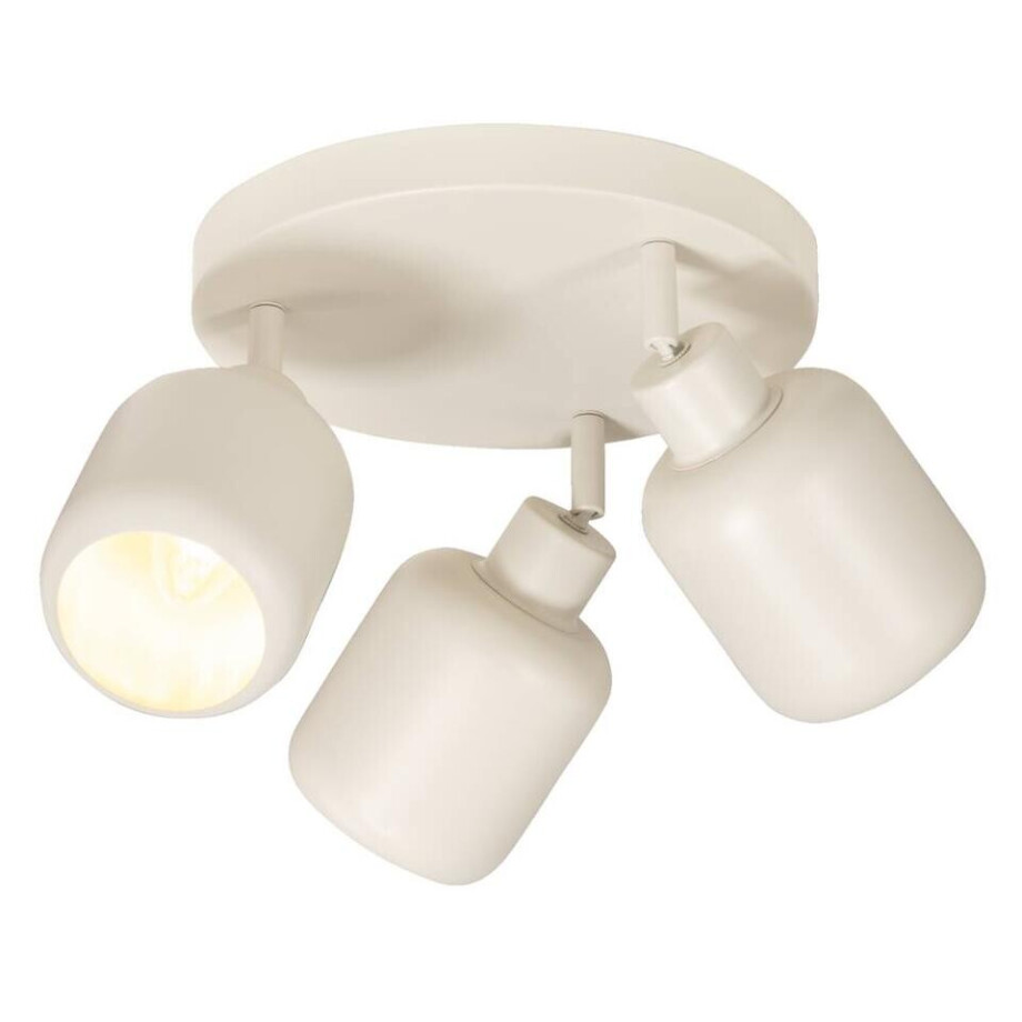 Leen Bakker - 3-spot Mosi E14 - - 11x24x28 Cm - Metaal - Beige afbeelding 1