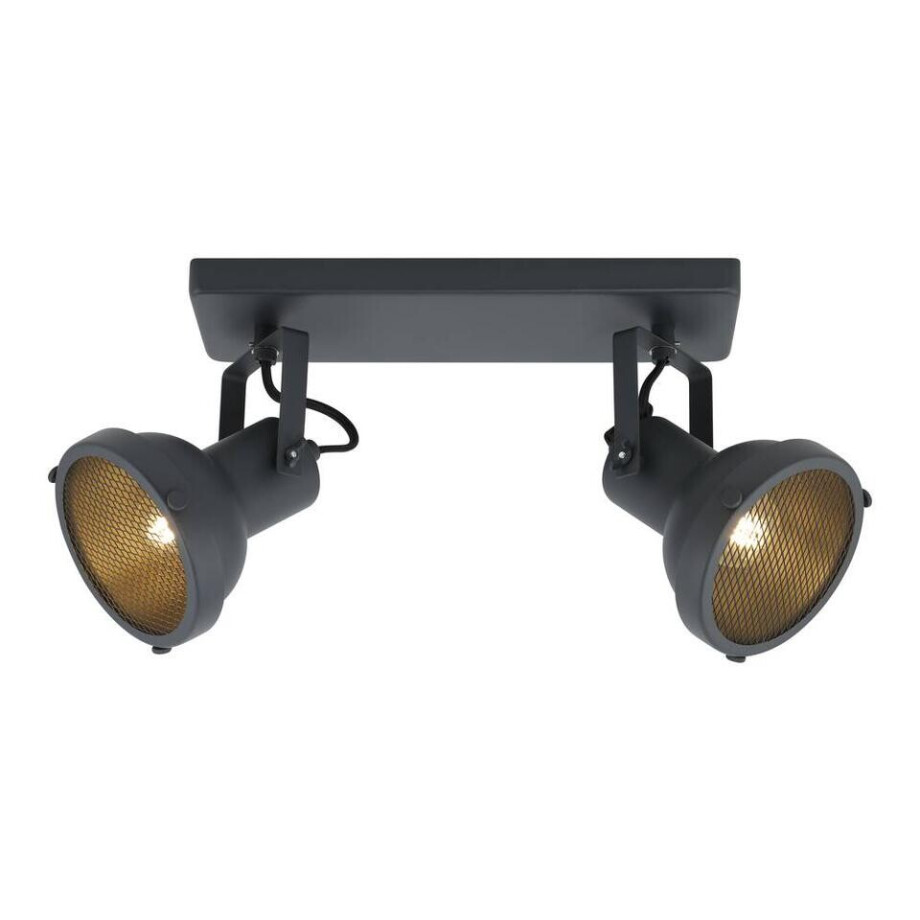 Leen Bakker - 2-Spot Riga - E14 - Metaal - Zwart afbeelding 1