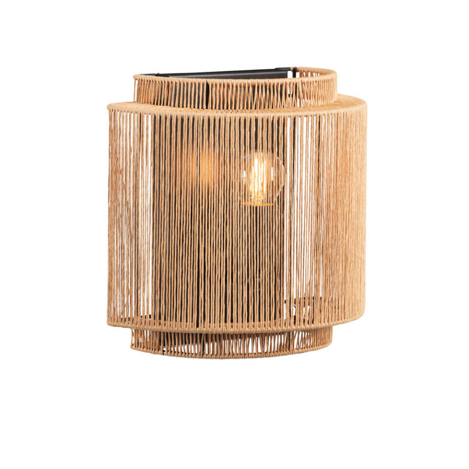 Leen Bakker - Wandlamp River - Naturel - 23x13,5x23 Cm - Metaal/Papier - Beige afbeelding 1