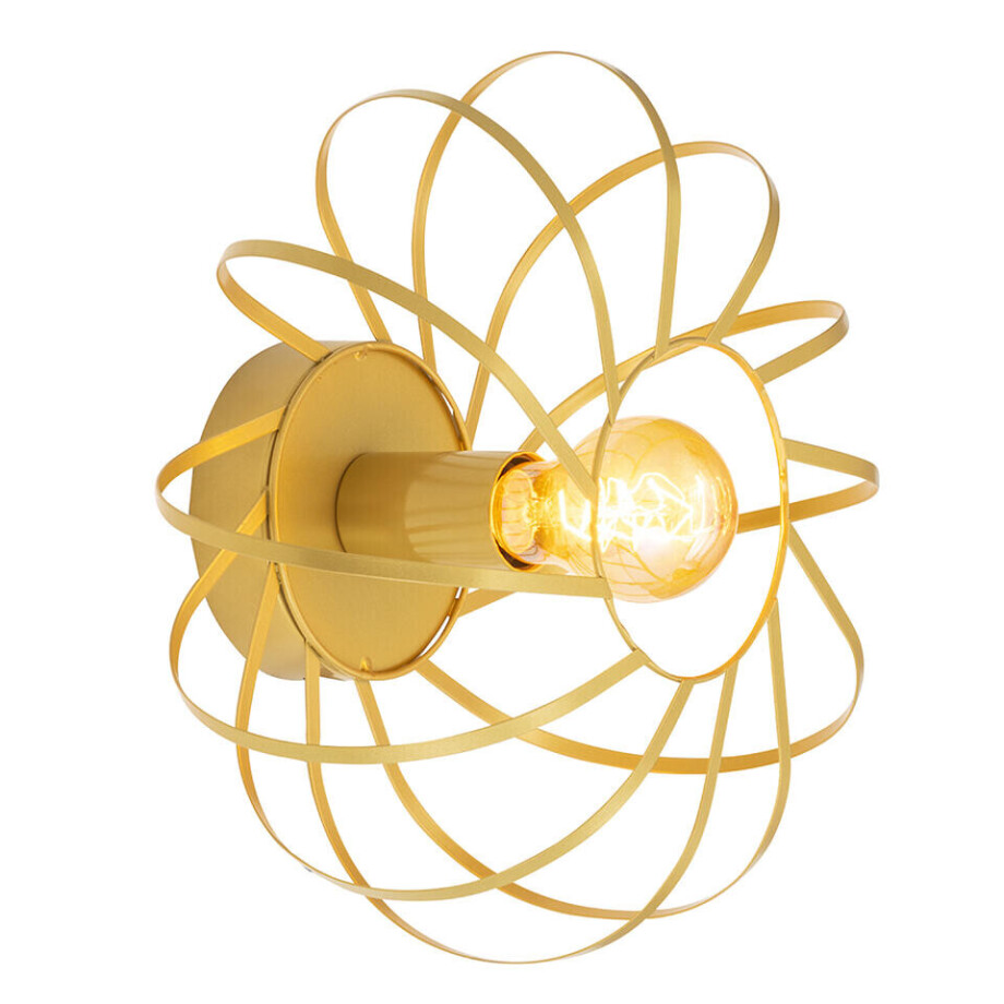 Leen Bakker - Wandlamp Pamplona E27 - Goudkleur - 15xØ30 Cm - IJzer - Goudkleurig Leen Bakker - Wandlamp Pamplona E27 - Goudkleur - 15xØ30 Cm - IJzer - Goudkleurig afbeelding 1