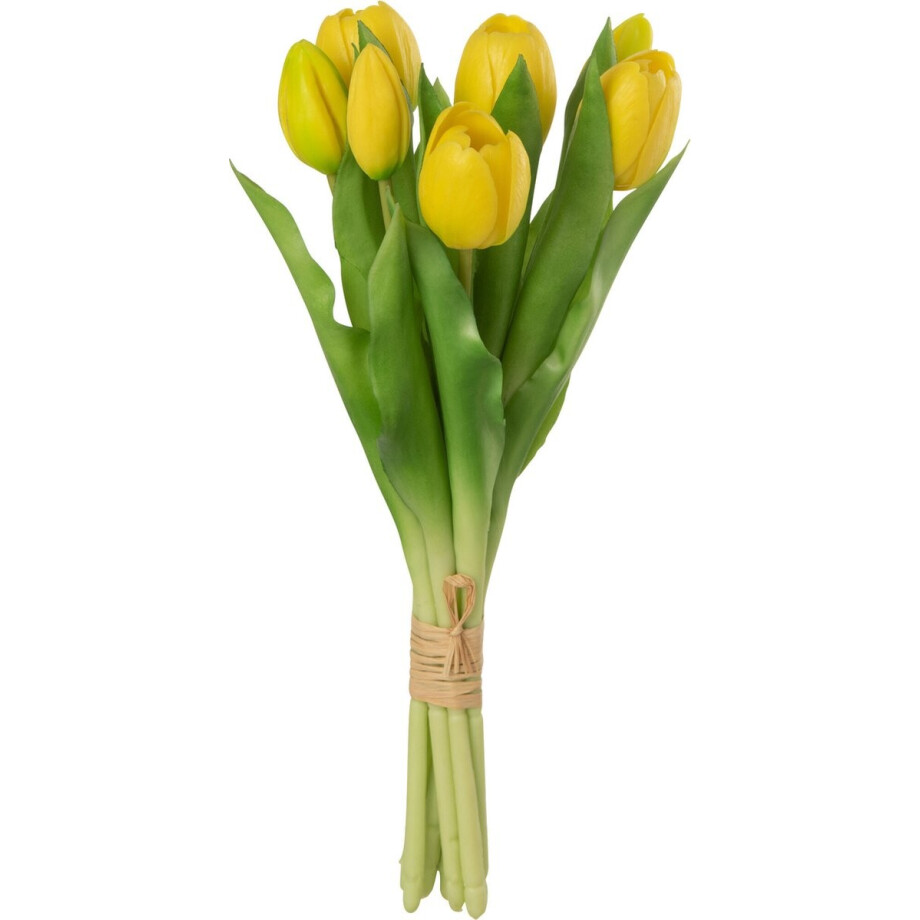 J-Line boeket Tulpen 5 stuks - kunststof - geel - small afbeelding 1