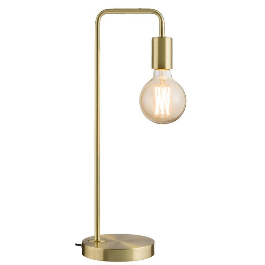 Leen Bakker - Tafellamp Praag - Antiek Brons - Metaal - Goudkleurig - 15x49.5x19 Cm afbeelding 1