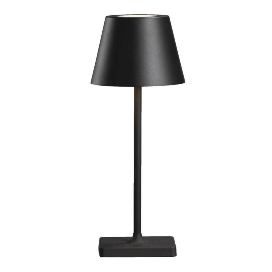 Leen Bakker - Tafellamp Kimo - Ø14,5 X 38,5 Cm - Metaal - Zwart - 14.5x14.5x38.5 Cm afbeelding 1