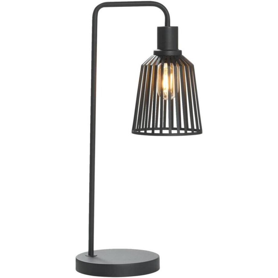 Leen Bakker - Tafellamp Fynn E27 58x23x18 Cm - Metaal - Zwart afbeelding 1
