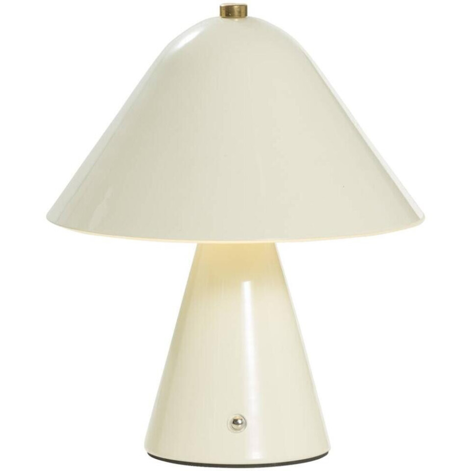 Leen Bakker - Tafellamp Nami - Off-white - 26,5xØ19,5 Cm - Metaal - Wit - H24 Cm afbeelding 1