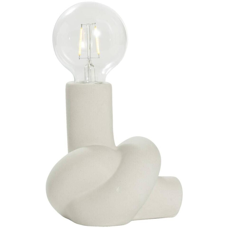 Leen Bakker - Tafellamp Knoop - Off-white - 23x15x14 Cm - Keramiek - Wit Leen Bakker - Tafellamp Knoop - Off-white - 23x15x14 Cm - Keramiek - Wit afbeelding 1