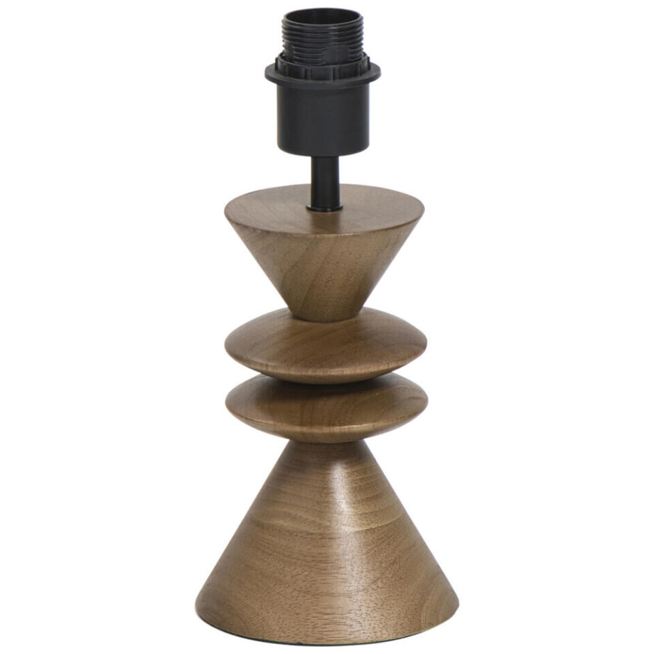 Leen Bakker - Lampvoet Timber E27 - 30x13x13 Cm - Hout - Bruin afbeelding 1