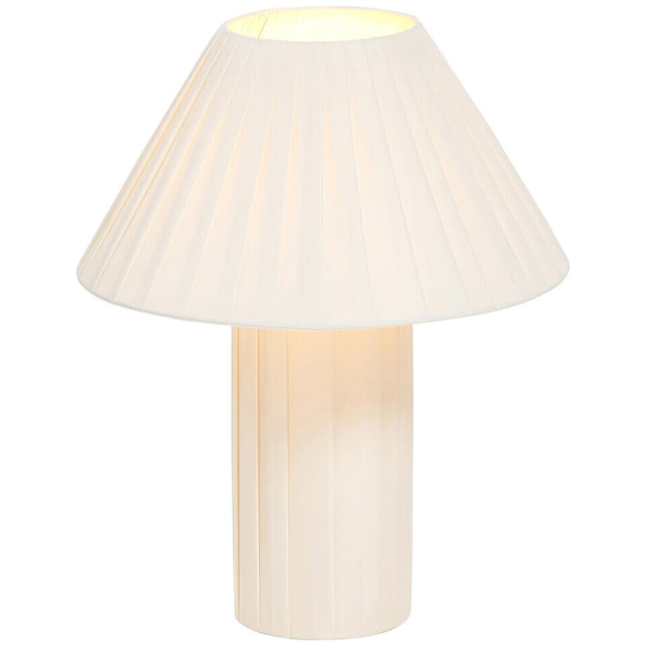 Leen Bakker - Tafellamp Feline E27 - 37,5x30x30 Cm - Stof - Wit Leen Bakker - Tafellamp Feline E27 - 37,5x30x30 Cm - Stof - Wit afbeelding 1