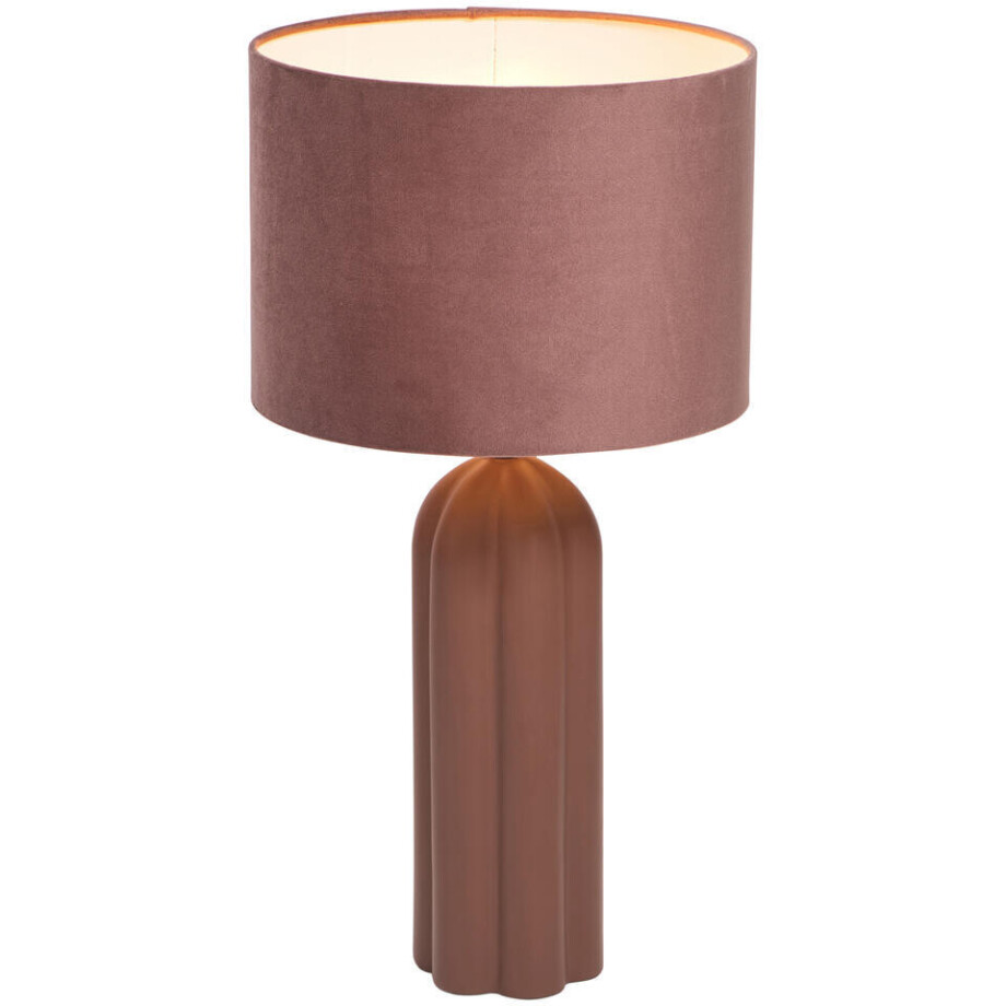 2e Halve Prijs Leen Bakker - Tafellamp Jona Terra E27 - 53x28x28 Cm - Keramiek - Rood afbeelding 1