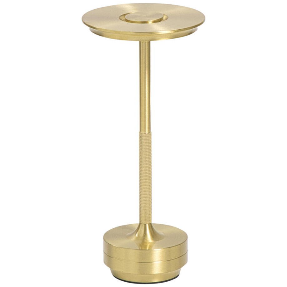 Leen Bakker - Tafellamp Lux Goudkleur USB LED - 27,5x13x13 Cm - Metaal - Goudkleurig afbeelding 1