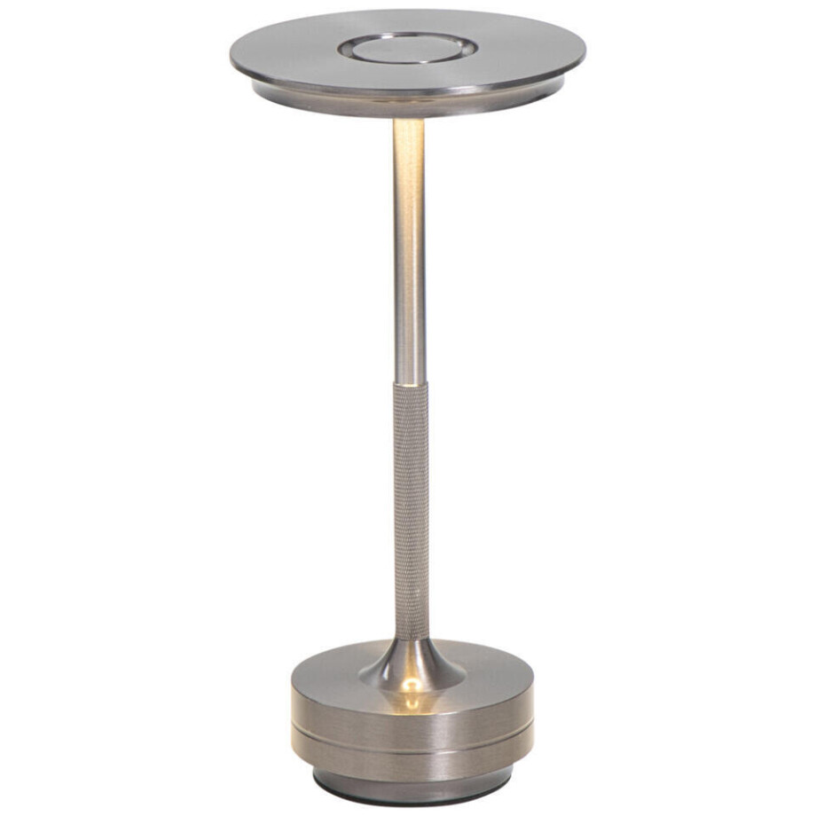 Leen Bakker - Tafellamp Lux Gunmetal USB LED - 27,5x13x13 Cm - Metaal - Zilverkleurig afbeelding 1