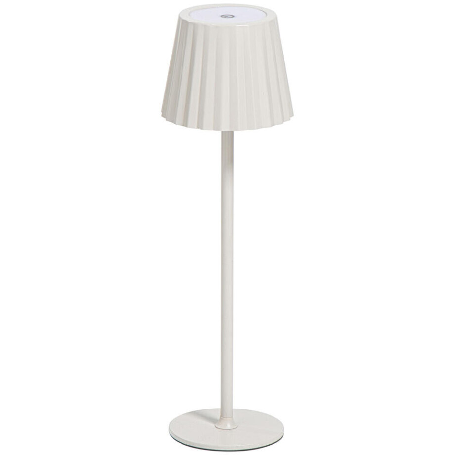 Leen Bakker - Tafellamp Scotti Offwhite USB LED - Metaal - Wit - 11.5x11.5x38 Cm afbeelding 1