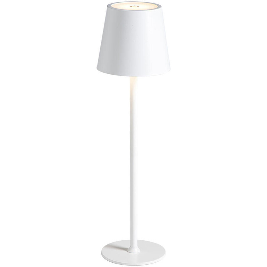 Leen Bakker - Tafellamp Lev USB LED - Metaal - Wit - 11x11x40.5 Cm afbeelding 1