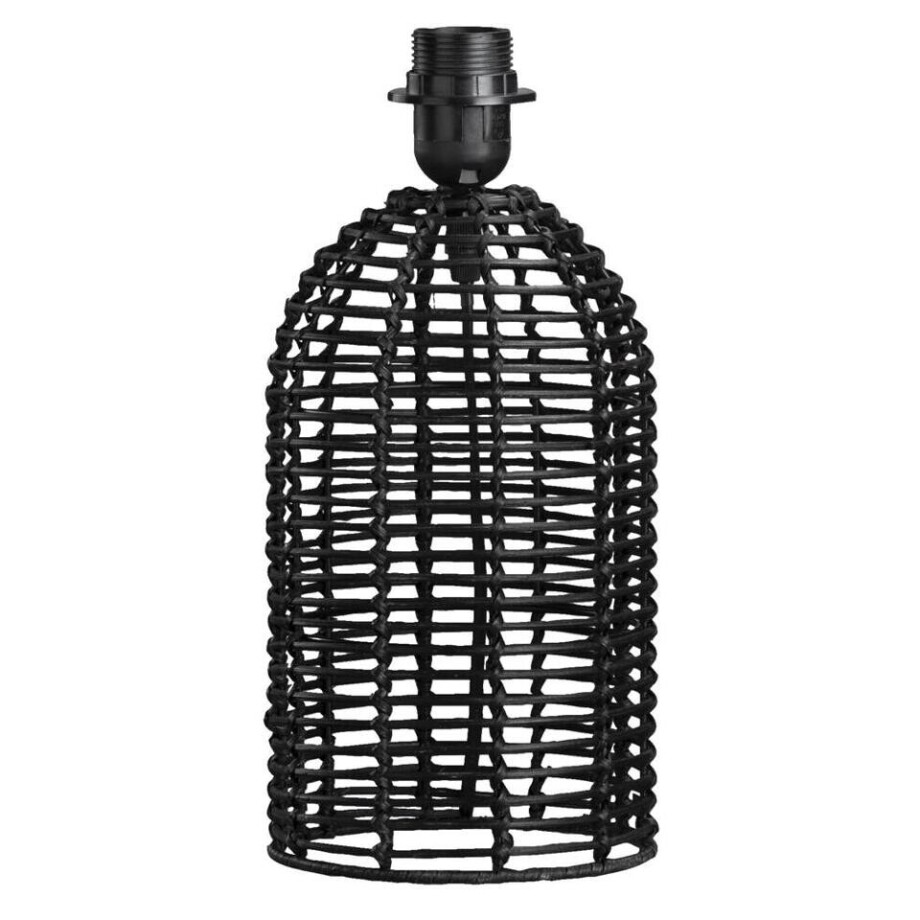 Leen Bakker - Lampvoet Genesis - Ø15 X 32 Cm - Rotan - Zwart Leen Bakker - Lampvoet Genesis - Ø15 X 32 Cm - Rotan - Zwart afbeelding 1