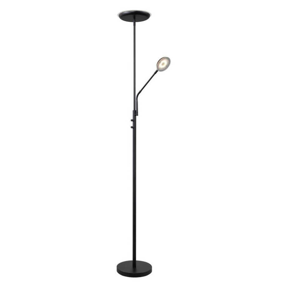 Leen Bakker - Vloerlamp Luca LED - - 182xØ36 Cm - Metaal/Glas - Zwart afbeelding 1