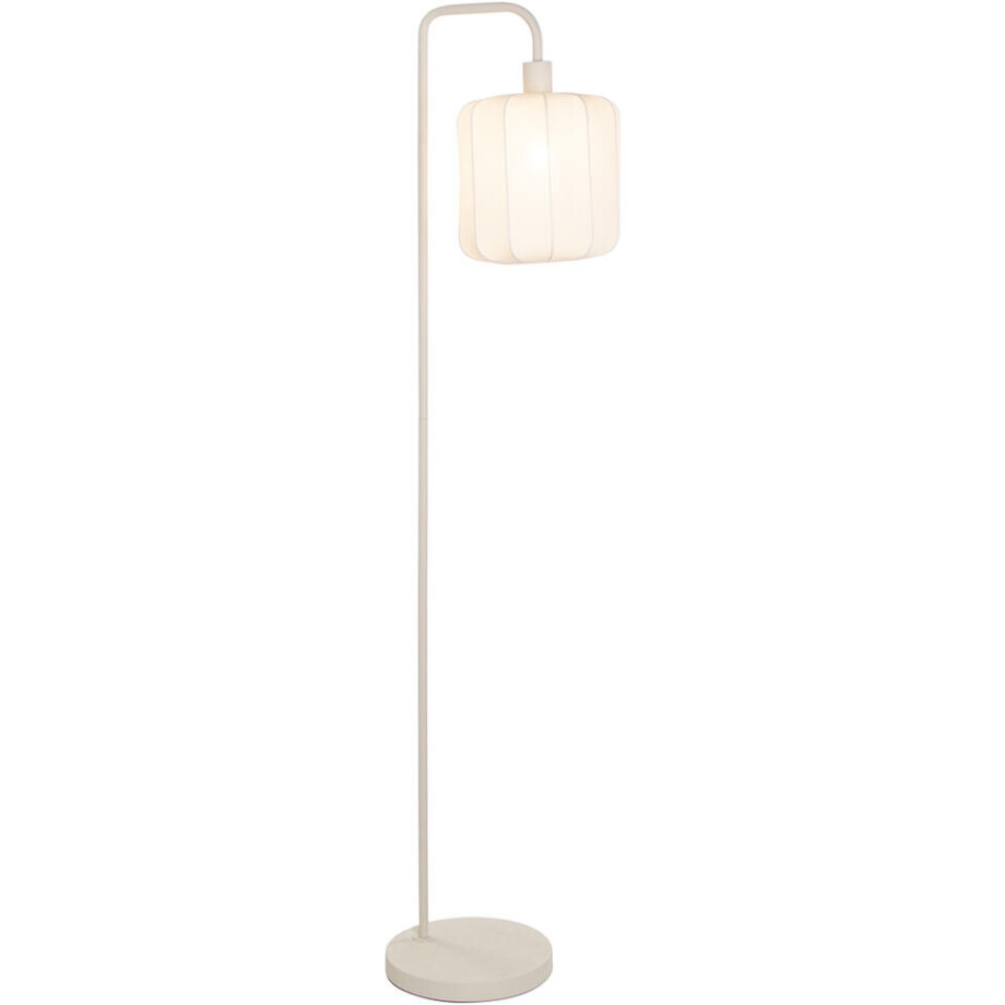 Leen Bakker - Vloerlamp Fenne - Metaal/stof - E27 - 160x37x25 Cm - Metaal/Polyester - Beige afbeelding 1
