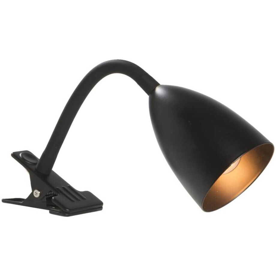Leen Bakker - Bedklemlamp Knijper - - E14 - 35xØ9 Cm - Metaal - Zwart afbeelding 1