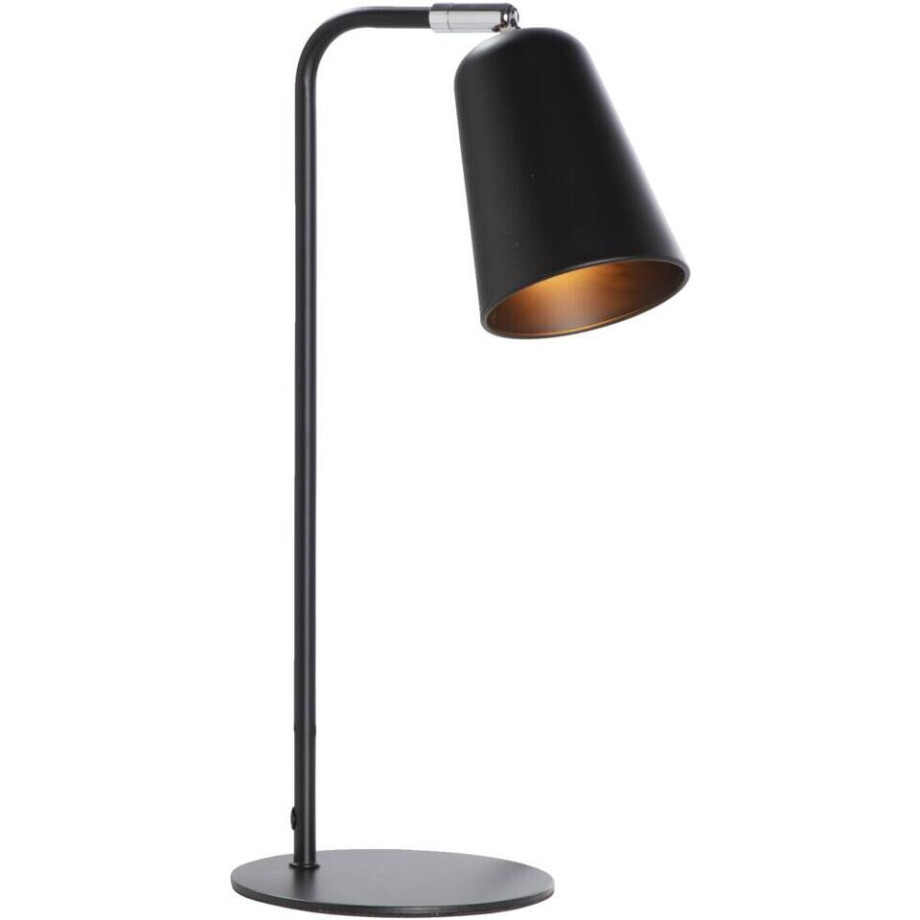 Leen Bakker - Tafellamp Mels 47,5xØ16 Cm - Metaal - Zwart - H47.5 Cm Leen Bakker - Tafellamp Mels 47,5xØ16 Cm - Metaal - Zwart - H47.5 Cm afbeelding 1