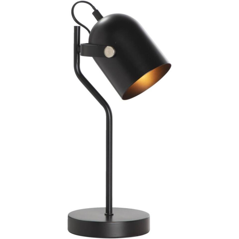 Leen Bakker - Bureaulamp Senn - - 39xØ17,5 Cm - Metaal - Zwart afbeelding 1