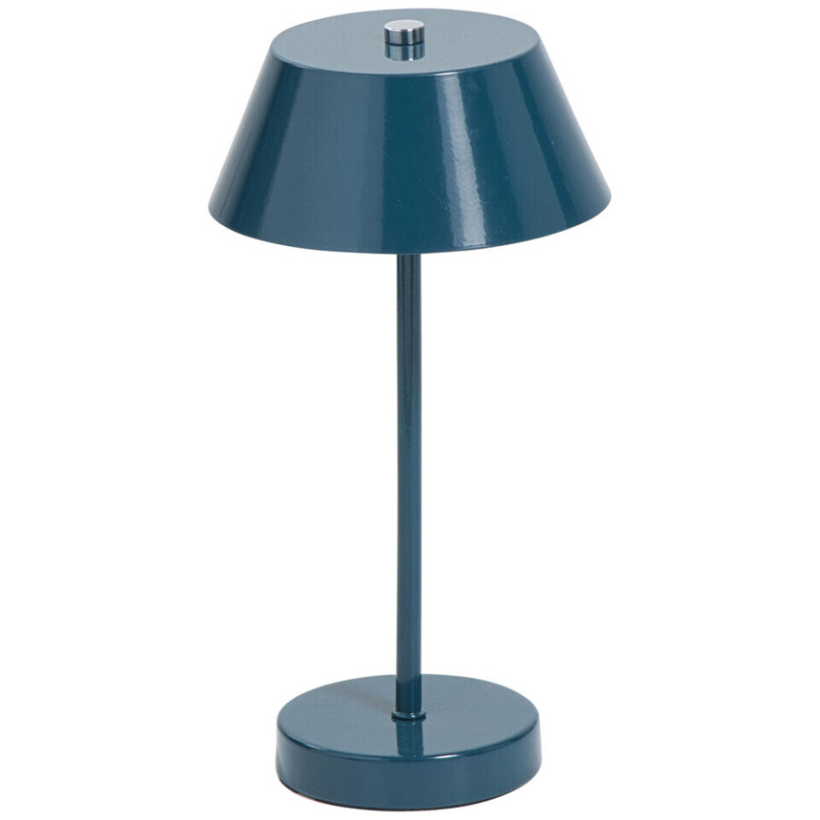 2e Halve Prijs Leen Bakker - Bureaulamp Milton Petrol G9 - 30x15x15 Cm - Metaal - Blauw afbeelding 1