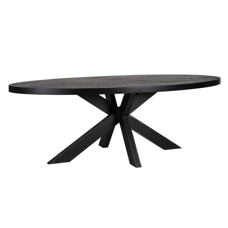 Richmond Ovale Eettafel 'Watson' 235 x 110cm, kleur Zwart afbeelding 1