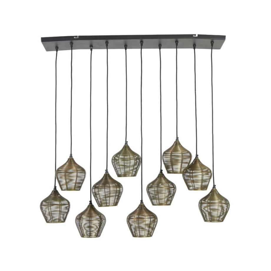 Light & Living Hanglamp 'Alvaro' 10-Lamps, kleur Antiek Brons afbeelding 1