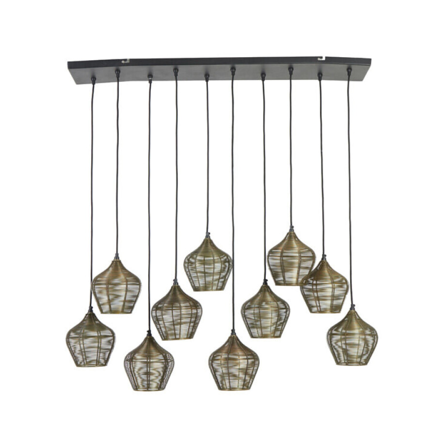 Light & Living Hanglamp 'Alvaro' 10-Lamps, kleur Antiek Brons Light & Living Hanglamp 'Alvaro' 10-Lamps, kleur Antiek Brons afbeelding 1