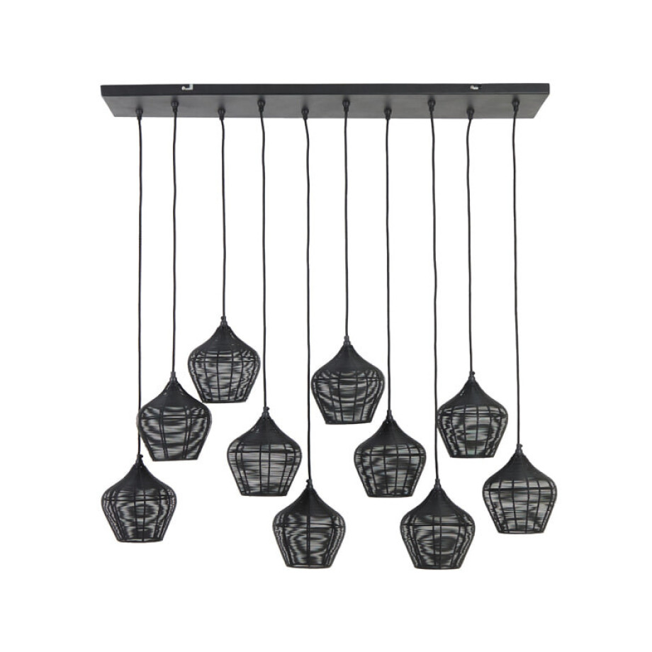 Light & Living Hanglamp 'Alvaro' 10-Lamps, kleur Mat Zwart afbeelding 1