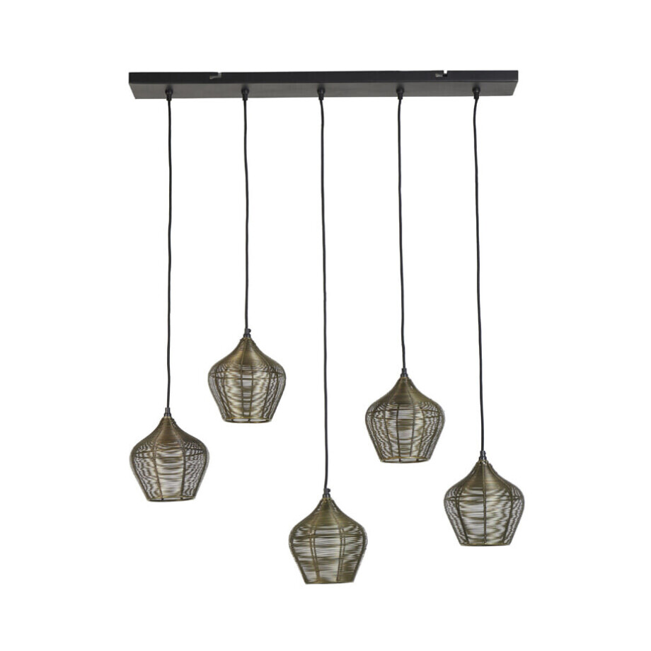 Light & Living Hanglamp 'Alvaro' 5-Lamps, kleur Antiek Brons Light & Living Hanglamp 'Alvaro' 5-Lamps, kleur Antiek Brons afbeelding 1