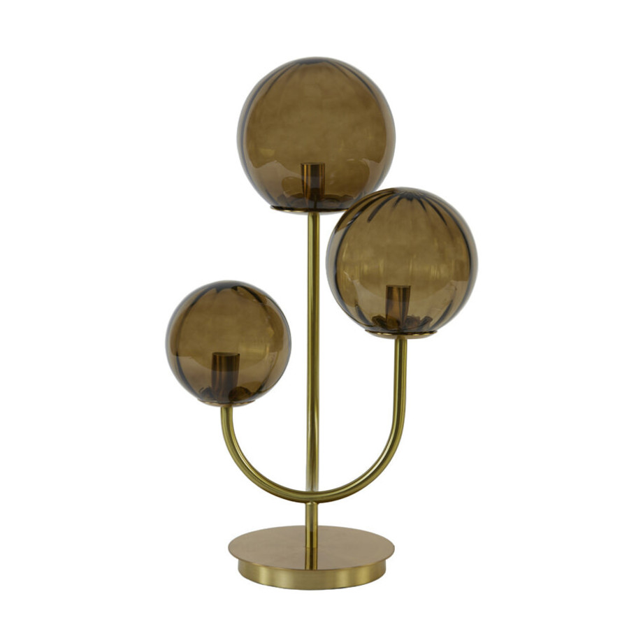 Light & Living Tafellamp 'Magdala' 3-Lamps, kleur Bruin afbeelding 1